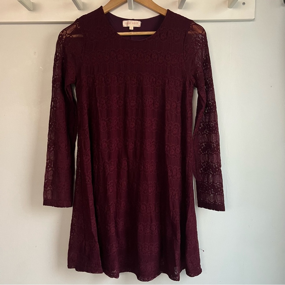 Eight Sixty Deep‎ Burgundy Lace Dress